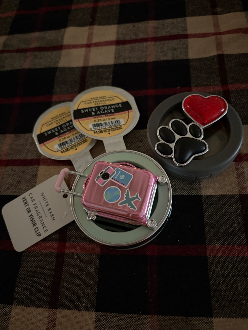 Bundle of fun car fragrance vent or visor clips